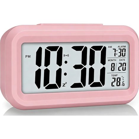 Réveil numérique pour chambre à coucher, horloge de bureau fonctionnant sur piles, horloge numérique avec alarme extra forte, température, fonction de gradation automatique et affichage 12/24H (1/5)