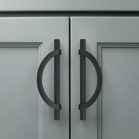 Stück schwarze Küchenschrankgriffe, 128 mm, Möbelgriffe aus Zinklegierung mit Schrauben, für Büros, Schubladen, Schränke, Kommoden