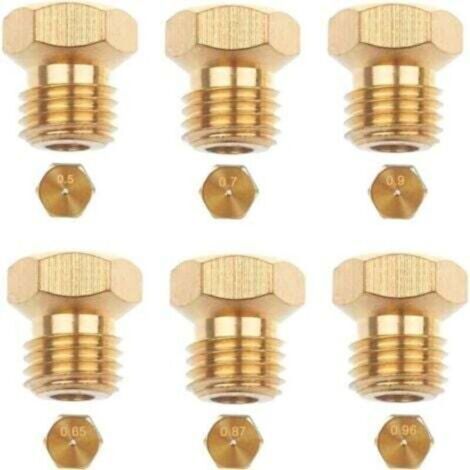 Bardusch-6 Pices Gicleur Butane Universels, Brleurs Gaz Naturel pour Plaque de Cuisson GPL, Jets, Buses et Injecteurs (0,5, 0,7, 0,87, 0,65, 0,9, 0,96) (1/4)