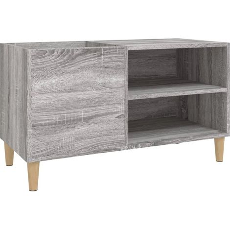 Mueble clásico para discos con gran capacidad de almacenamiento 84,5 x 38 x 48 cm madera de ingeniería gris 020049200 (1/5)