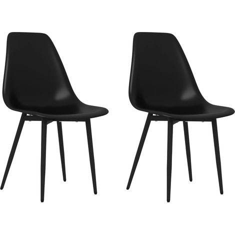 Maison Exclusive - Sedie da Pranzo 2 pz Nere in PP