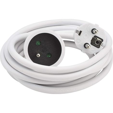 1 Rallonge Electrique, Câble 3M, 3 Prises, Section 1.5mm², Intérieur