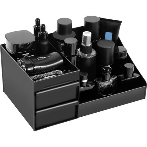 Boîte de rangement pour parfum homme, boîte de rangement pour salle de bain, présentoir à parfum, plateau à parfum, étagère de salle de bain, meuble de rangement de comptoir, porte-pinceaux (1/5)