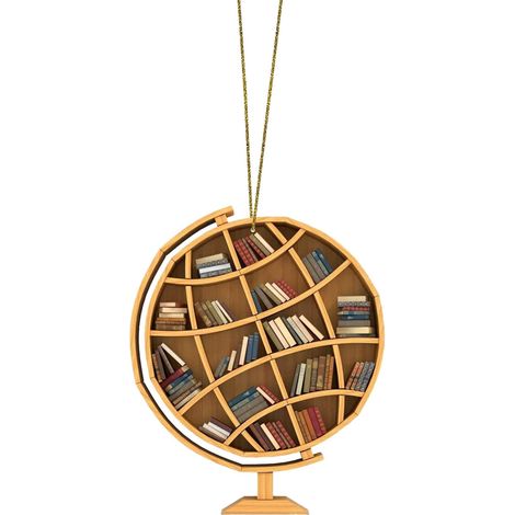Pendentif En Acrylique - Forme De Coeur Avec Étagère À Livres - Décoration Murale Ou Arbre De Noël - 1 Pièce (1/5)