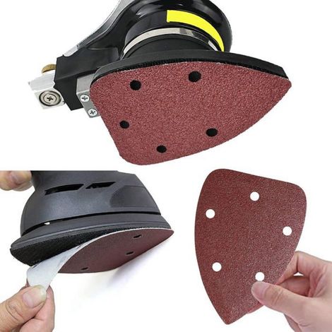 60 Pièces Feuilles Abrasives De Détail De Souris,5 Trous Patin De Ponceuse Auto-agrippante Assortiment De Grains Abrasif 14cmx9cm (1/5)