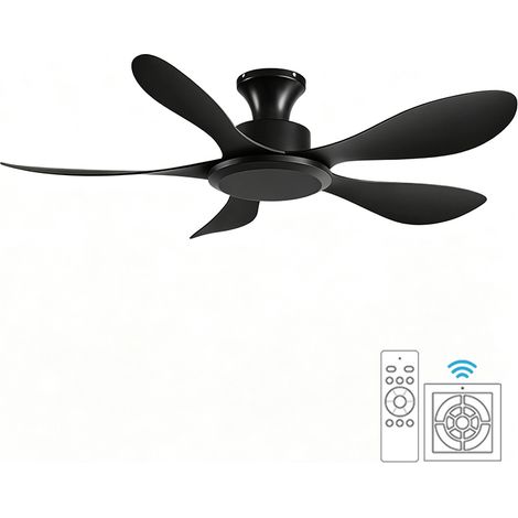 Deckenventilator ohne Beleuchtung 102 cm, Retro Industrie Ventilator, 6 Geschwindigkeiten, Timer, starke Luftzirkulation für Wohnzimmer Esszimmer Café Geschäft (1/5)