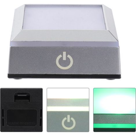 Portalámparas cuadrado pequeño, portalámparas con soporte que cambia de color y pantalla LED. (1/5)