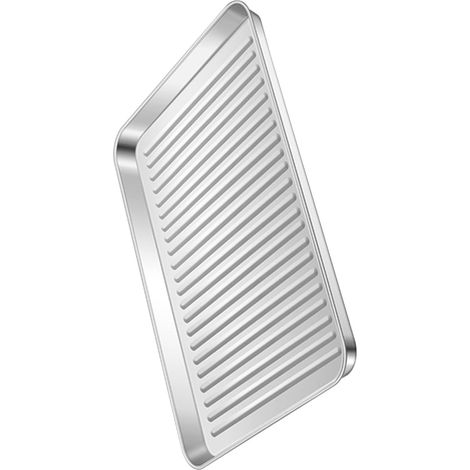 Teglia da forno pratica, teglia per uso domestico, antiaderente color argento, 1 pezzo, 23×17×2,5 cm (1/4)