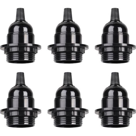 6 x Douille Ampoule E27 Noir à Visser 250V 4A en Bakélite (1/5)