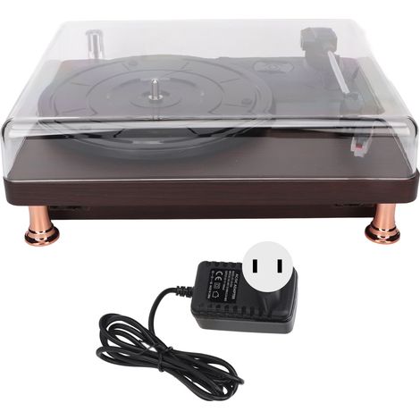 Tourne-disque vinyle HiFi 3 vitesses, 2 haut-parleurs intégrés, platine vinyle Bluetooth pour divertissement et décoration intérieure, prise américaine (1/5)