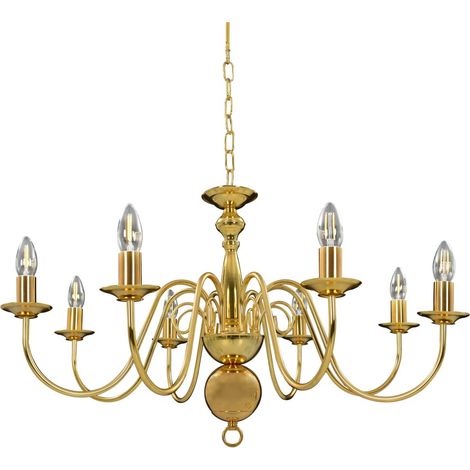 Lustre Doré 8 ampoules E14