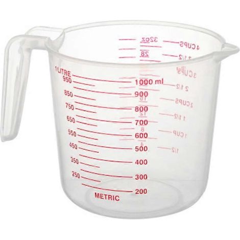 1000-ml-Messbecher, Backutensil, Küchenhelfer aus Kunststoff mit Skala