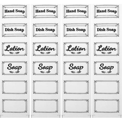 Lot de 6 autocollants transparents amovibles pour flacons de savon liquide pour les mains.-21.00X5.50X0.01CM (1/4)