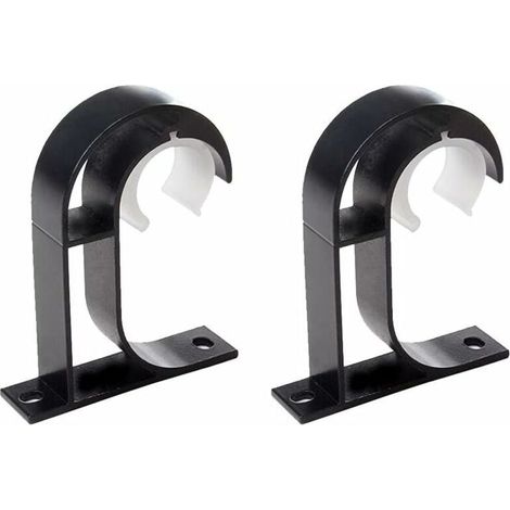 2 x supports de tringles à rideaux, supports de tringles de penderie en zinc, supports de suspension de rideaux pour montage au plafond