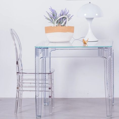 Nest Dream - Quadratischer Glastisch - Ghost - Transparent