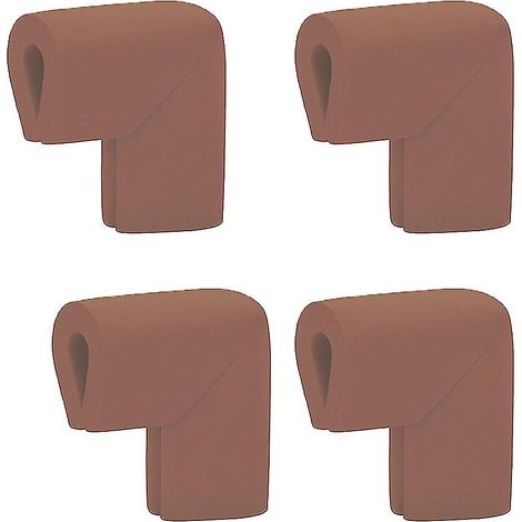 Lot de 4 protections d'angle en caoutchouc souple anti-collision pour la sécurité des enfants - Marron (1/5)