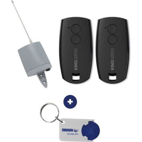 Pack King Gates : 1 Récepteur Freddy 2 + 2 Télécommandes STYLO 2K + 1 porte-clés Domobip
