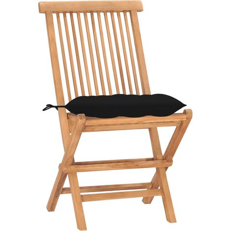 Maison Exclusive - Set da Pranzo Giardino Pieghevole 3 pz Cuscino Massello di Teak (1/5)