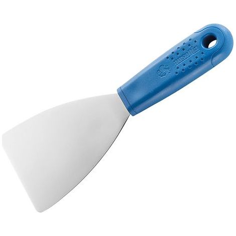 SPATOLA CON MANICO IN PLASTICA ANGOLI TONDI ACCIAIO INOX PER STUCCO - mm.120 - 54290