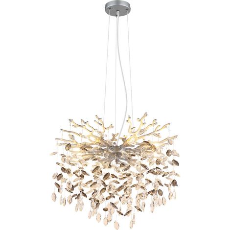 LED Pendelleuchte Hängelampe Esszimmerleuchte Wohnzimmerlampe Küchenleuchte Deckenlampe, Aluminium Acryl satiniert silber, 6W 500Lm 3500K neutralweiß, H 120 cm