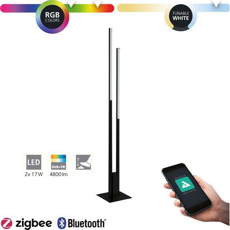 Piantana Contemporanea Fraioli-Z Alluminio Nero 2 Luci Led Integrato 17W (1/4)