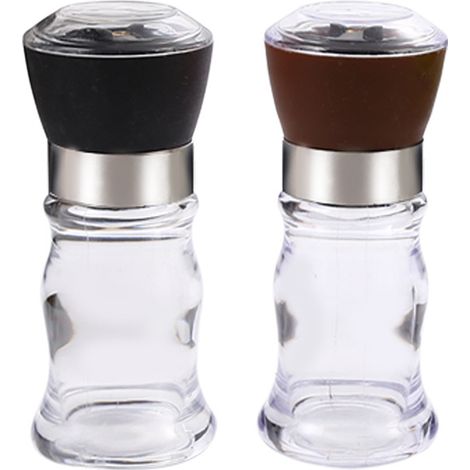 Moulin à poivre noir rechargeable, moulin à épices longue durée pour une conservation optimale des épices, mélangeur en verre de haute qualité (1/5)