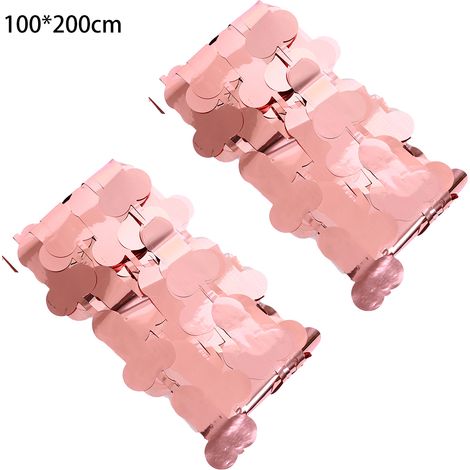 Rideau En Feuille D Aluminium - 1 x 2 M - Décoration Murale Pour Fête - Mariage Anniversaire Enterrement De Vie De Jeune Fille - Lot De 2 (1/5)