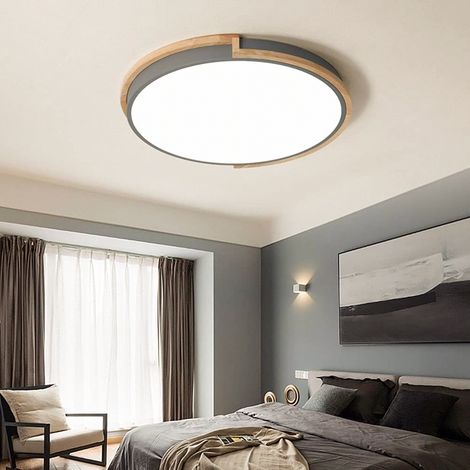 Plafonnier LED 40 cm, plafonnier moderne à encastrer, lumière décorative grise, luminaires à proximité du plafond (lumière chaude) (1/5)