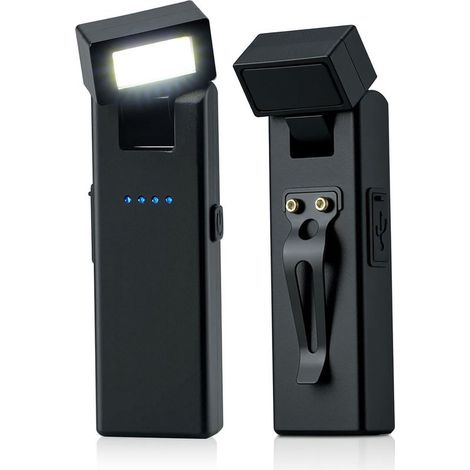 Lot de 2 lampes LED à clipser pour la course à pied - Lampes avec indicateur de batterie et aimant - Rotation à 180° - Accessoire idéal pour la course à pied et les promenades avec votre chien.