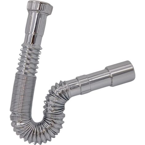 Schläfer 439310 Sifone Universale Flessibile per Lavabo Bagno e Lavandino Cucina, Attacco G 1 1/2", Compatibile con Scarichi da Ø 32 a 40mm, Tubo di Scarico a S Estendibile da 360 a 800 mm (1/5)