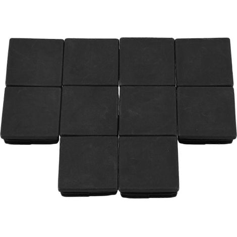 10 Kunststoff-Vierkant-Endkappen für Rohreinsätze 38 mm x 38 mm