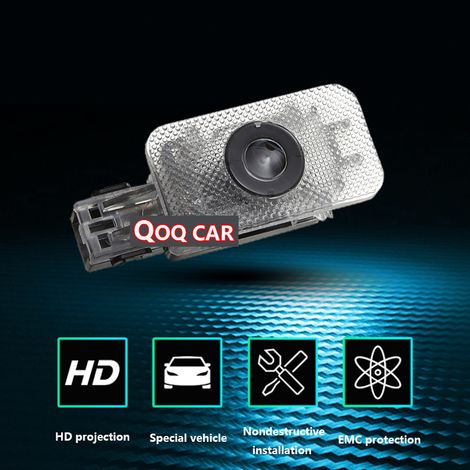(Motif étoile 01) Lot de 2 projecteurs LED HD avec logo, compatibles avec les modèles Polestar 1, 2, V60 et XC40. Effet lumineux laser fantôme, éclairage d'ambiance et éclairage de courtoisie pour por (1/4)