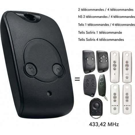 Télécommande de garage SOMFY-2 compatible Somfy Keytis NS 2 RTS Keygo 2 RTS 2 touches boîtier ABS 50 g – Livraison gratuite (1/5)