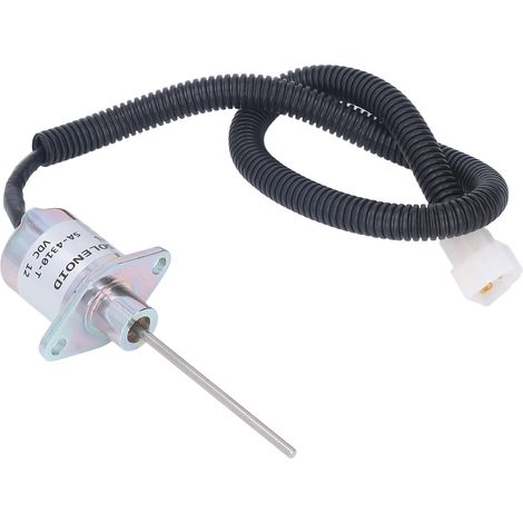 Électrovanne d'arrêt carburant 12V DC en alliage d'aluminium pour excavatrice, vanne de coupure moteur compatible 24ASCUC9SCC28, pièce de rechange robuste. (1/5)