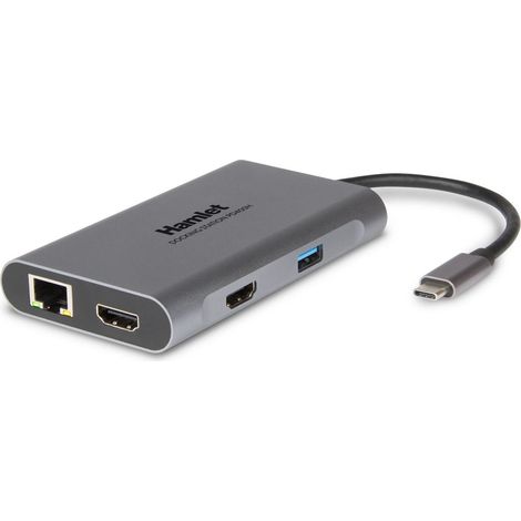 Hamlet HDKC-PD400H replicatore di porte e docking station per laptop Cablato USB 3.2 Gen 1 (3.1 Gen 1) Type-C Grigio (1/4)
