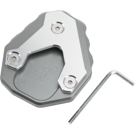 Support latéral moto rallonge en alliage d'aluminium, plaque d'extension de béquille latérale de rechange pour CB500X 2019+ (Gris) (1/5)