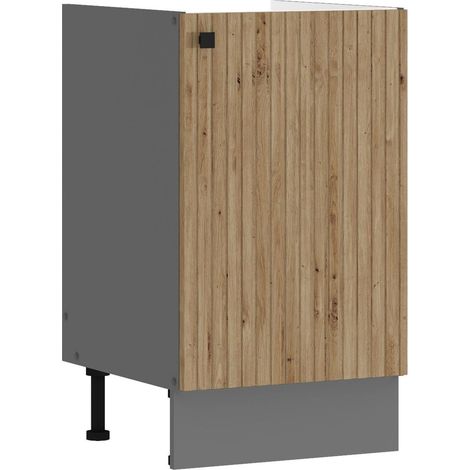 Küche AVA Artisan Spülenunterschrank 50 Lamellenoptik Küchenzeile Einbauküche (1/5)