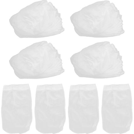 Lot de 30 écumeurs de piscine, filtres flexibles, sacs filtrants pour piscine, blancs (1/5)