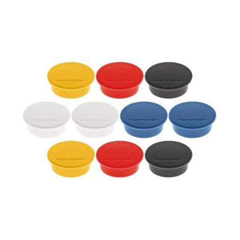 magnetoplan Magnet (Ø x H) 40 mm x 13 mm rund Weiß, Gelb, Rot, Schwarz, Blau 10 St. 1662010 (1/2)