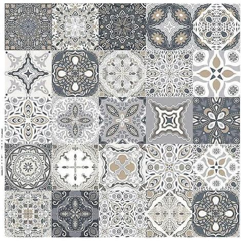 BelleRise - Lot de 24 stickers mosaïque en PVC auto-adhésifs pour la décoration de la cuisine, de la salle de bain et de la maison (20 x 20 cm). (1/5)