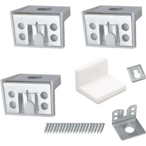 Équerres de Fixation Haut de Cuisine 4 PCS Fixations pour Armoires Suspendues 5 x 4.6 x 3.5 cm Accroche-Armoire Réglable Blanc Avec Cache en Fixation Meuble Suspendu (1/4)