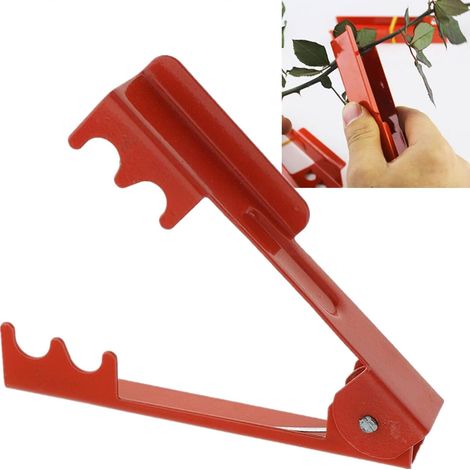 Outil professionnel pour enlever les épines et les feuilles de roses, outil de jardinage pour la taille et la préparation de compositions florales (Rouge) (1/5)