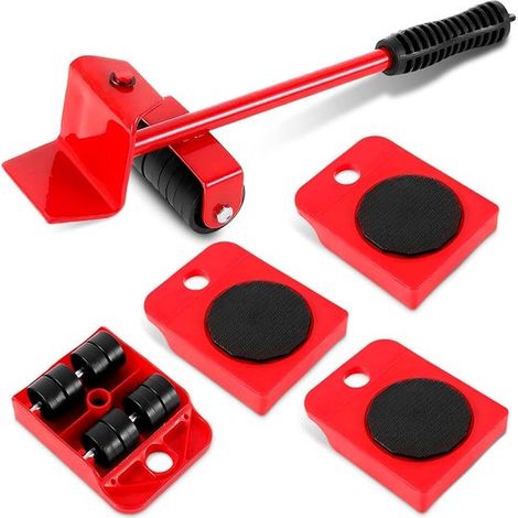 Outils de levage de meubles - Déménagement de meubles - Transport facile des meubles, capacité de charge maximale 300 chats - Pack de 5 (1/5)