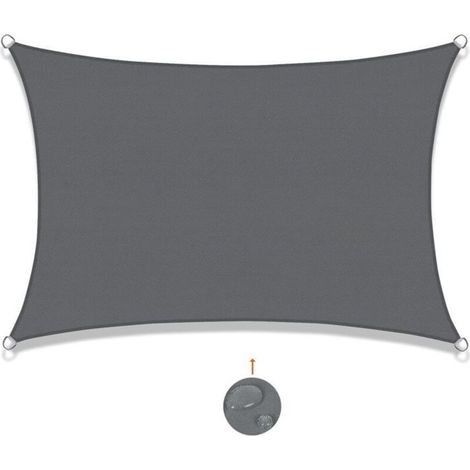 Waterproof 2x3m rectangular sun shade with UV protection. (1/5)