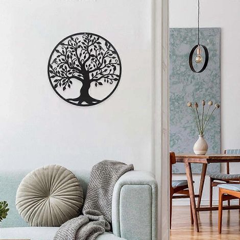 Arbre de Vie en métal de 28 cm (11 pouces), décoration murale à suspendre pour chambre à coucher ou maison d'intérieur (1/4)