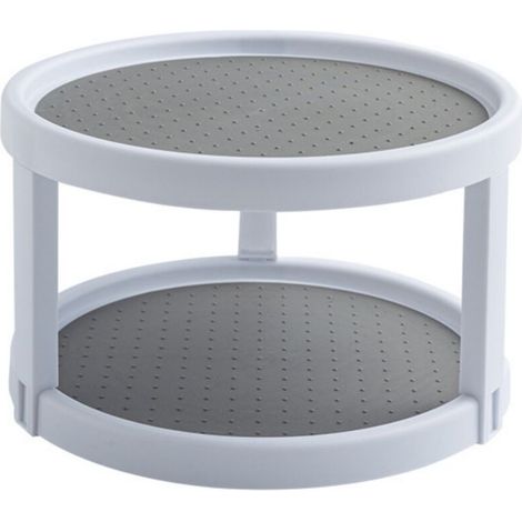 Porta spezie antiscivolo a 2 livelli, vassoio girevole a 360 gradi, vassoio girevole da 25 cm per dispensa, cucina, piano di lavoro