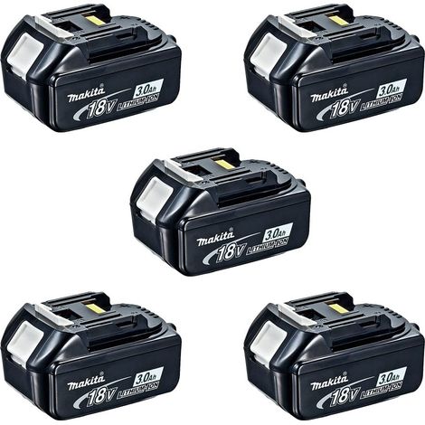 Confezione da 5 batterie 18V Li-Ion LXT 3,0 Ah con indicatore di carica BL1830B MAKITA