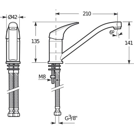 Sourcing Jika Talas grifo de fregadero cromado giratorio 210 mm