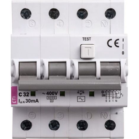 Disjoncteur différentiel 4P 32A C 0,03A type AC KZS-4M 002174027