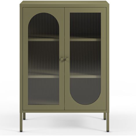 Buffet 2 portes en métal vert 70 cm - Ysia